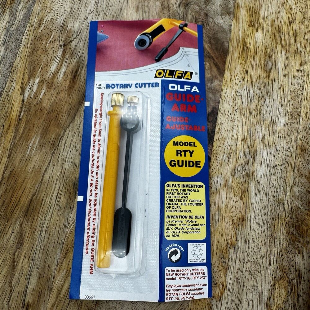 OLFA Rotary Fabric Cutter RTY-1G & Guide-Arm RTY-GUIDE Crafting Tool New Read - Picture 4 of 8